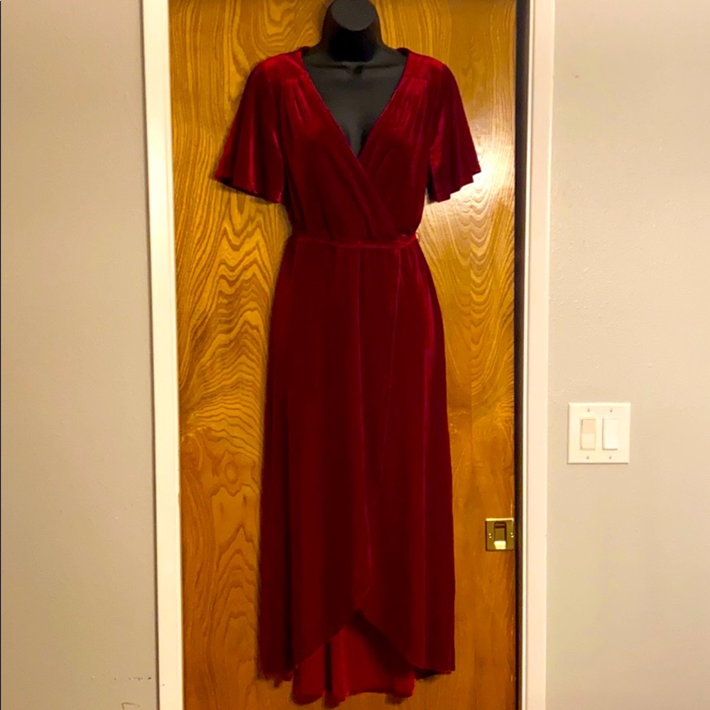 Chelsea28 | Red Velvet Wrap Dress